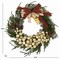 Faux 34 Inch Elegence Pine Needle Wreath W/Ornaments And Ribbon, Pine Cone